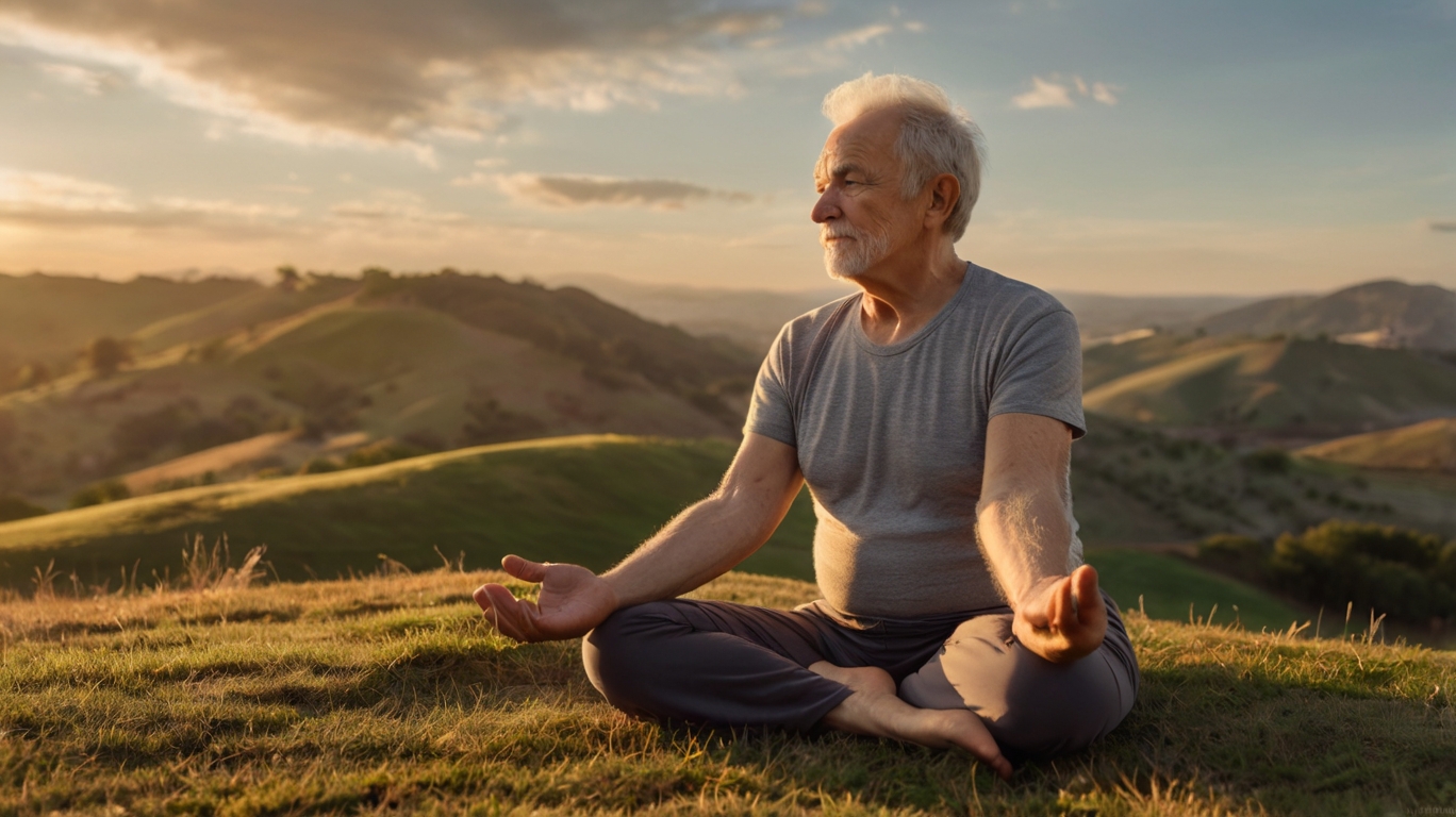 Instructor de yoga en posición meditativa